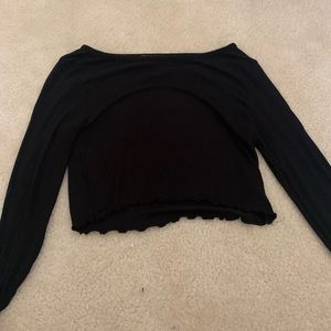 Brandy Melville ruffle trim crop top